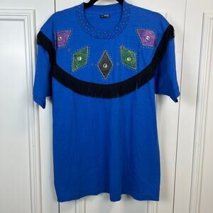 90s Western Hand Painted Shirt Large